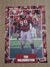 1991 TED WASHINGTON STAR PICS NFL ROOKIE CARD RC #21 LOUISVILLE SF 49ERS BILLS