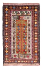 Traditional Vintage Hand-Knotted Oriental Carpet 2'11" x 4'11" Wool Area Rug