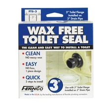 Fernco FTS-3 Domestic Black PVC Wax-Free Toilet Seal 2.38 Dia. x 3.25 L in.