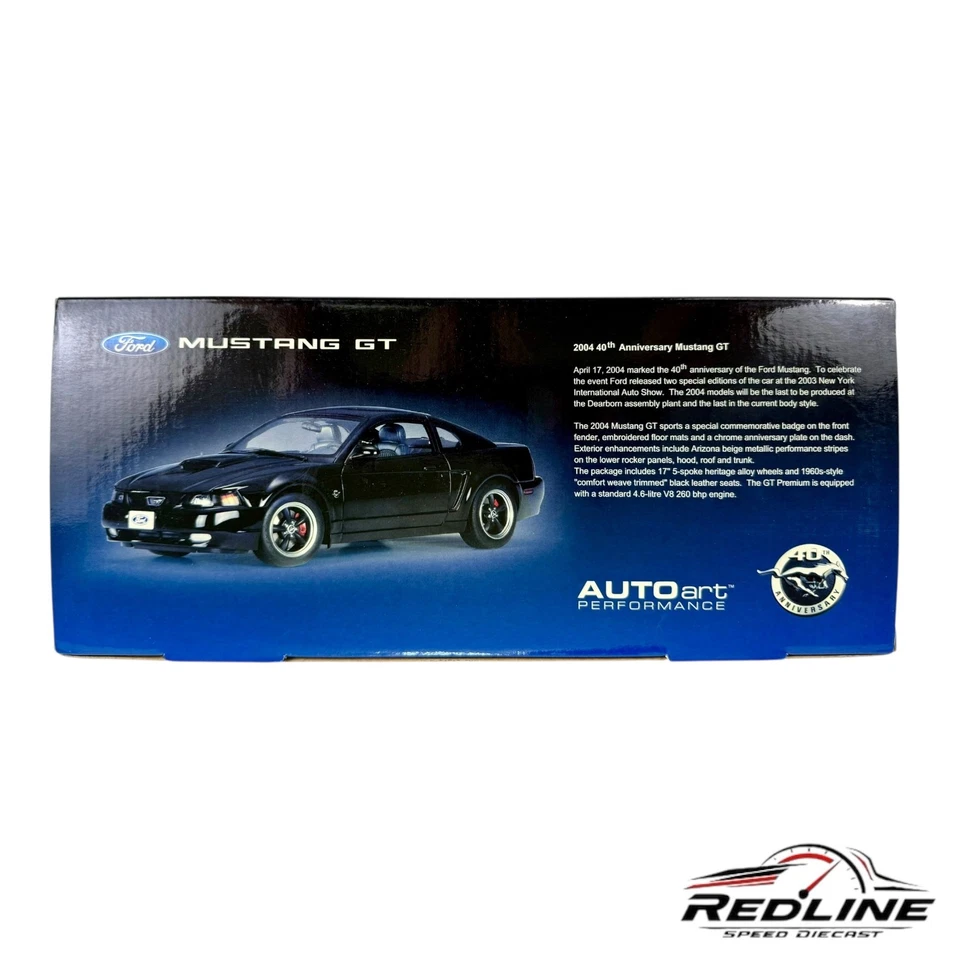 🐎🐎🐎AUTOart 40 aniversario 2004 Ford Mustang negro 1:18 B3🐎🐎🐎 Foto 4 de 4