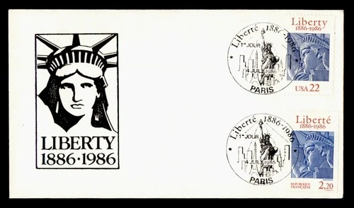 DR WHO 1986 FDC JOINT ISSUE FRANCE STATUE OF LIBERTY M79965
