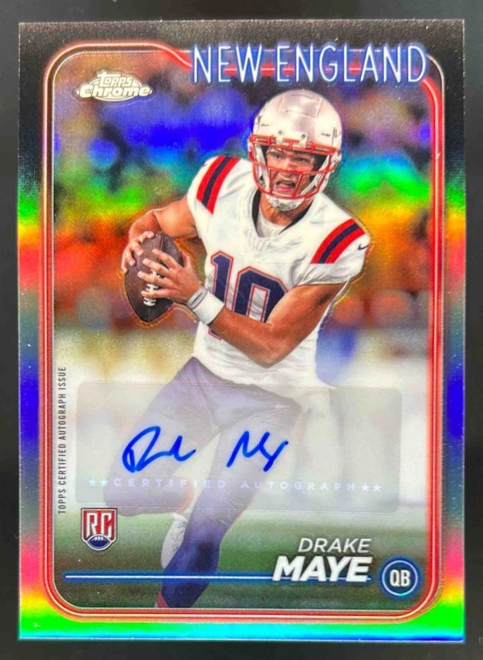 2024 Topps Chrome Drake Maye Rookie Auto RC Rookie #RA-DMA Patriots