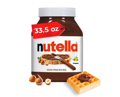 Nutella Hazelnut Spread with Cocoa for Breakfast, 33.5 oz Jar ,