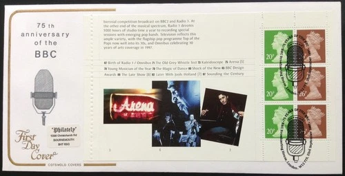 GB Cotswold 1997 75 Years of the BBC Prestige Booklet Pane 3 on First Day Cover