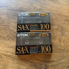 TDK SA-X 100 IEC Type II High Bias Blank Cassette Tape SET OF 2 - NEW SEALED