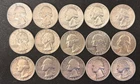 15x Pre-1965 Washington Quarters – 90% Silver Junk Silver Coin Lot
