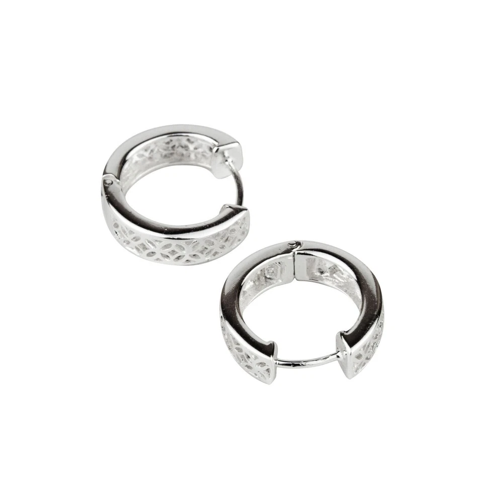 Brincos de filigrana LaTisoro 925 prata esterlina sólida argola Huggie, pequenos... - Imagem 3 de 4