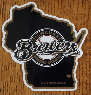 Milwaukee Brewers Lic. MLB Die Cut Window Decal State 5''x5'' Baseball Car Sticker