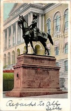 Hooker Statue Boston Massachusetts MA Antique Postcard PM Cancel UDB WOB Note