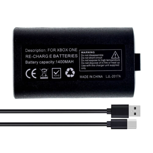 Wiederaufladbarer Akku + USB-Kabel für Xbox One Wireless Controller 1400mAh neu - Bild 11 von 30