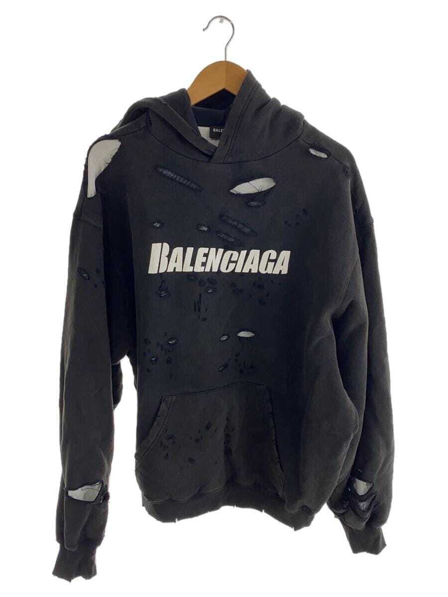 BALENCIAGA Caps Destroyed Hoodie cotton black XXS Used | eBay BALENCIAGA Caps Destroyed Hoodie cotton black XXS Used | eBay
