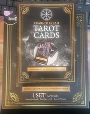 Learn to Read Tarot Cards by Spice Box instruction book, 78 card deck,card pouch