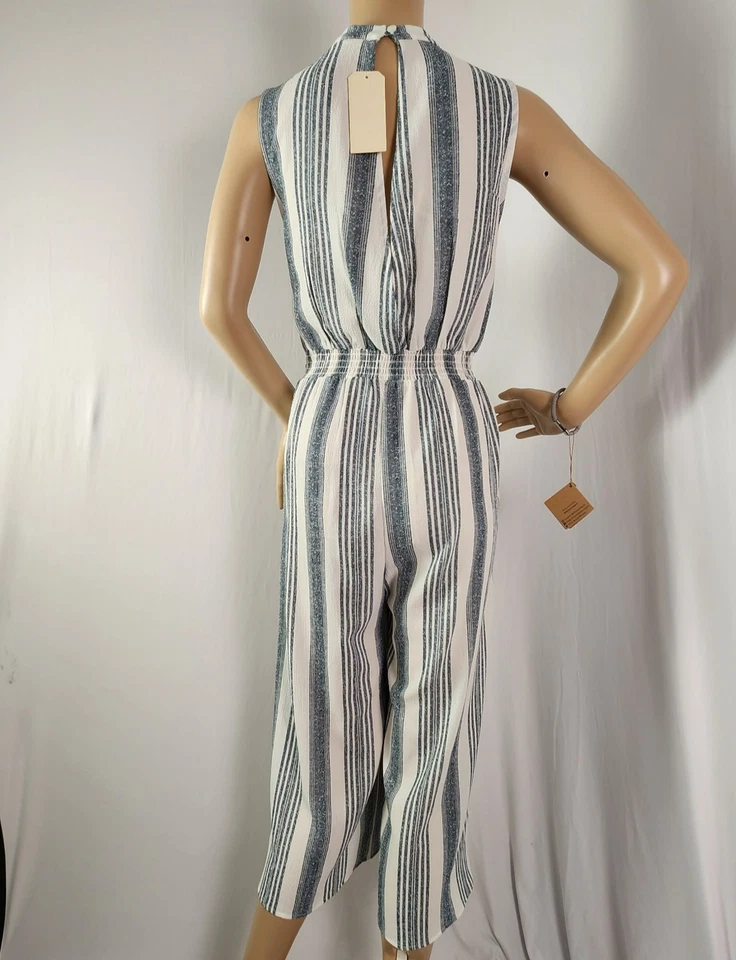 Mono para mujer Monteau mameluco azul blanco sin mangas pequeño (solo mameluco) Foto 2 de 4