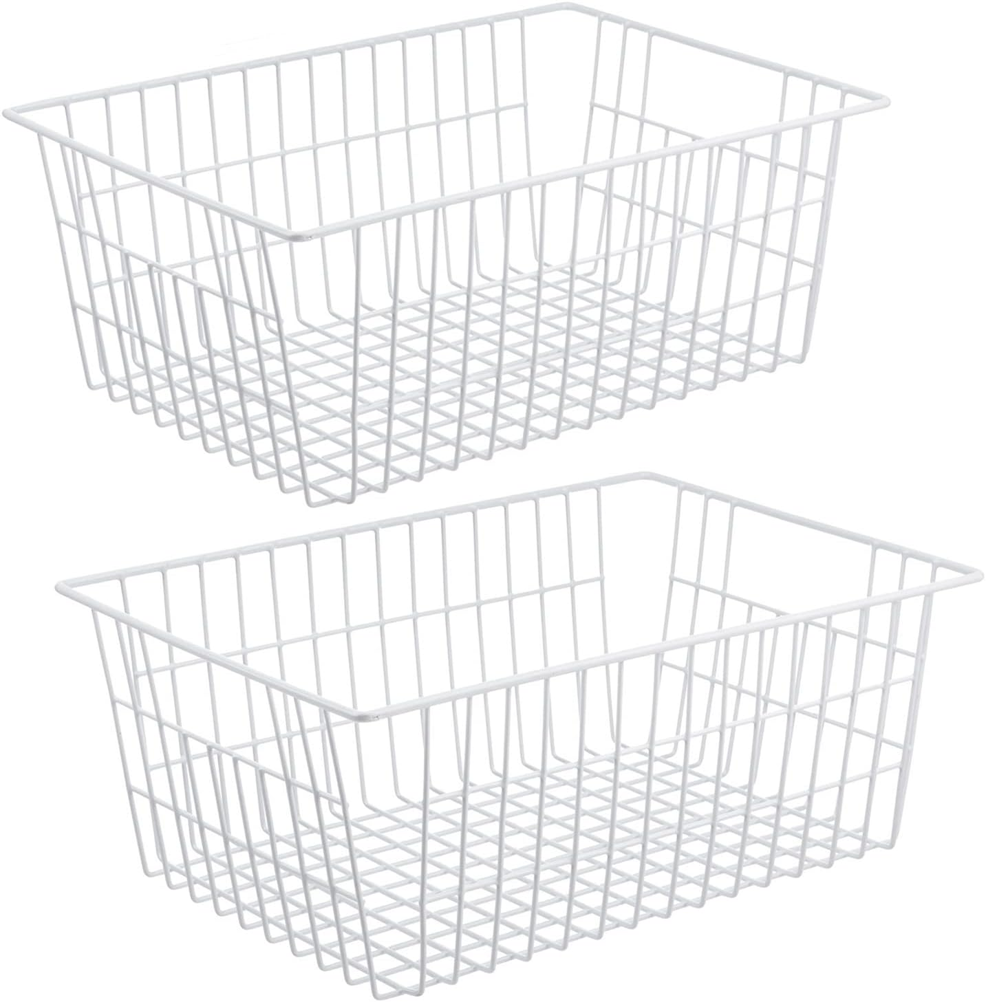 Wire Storage Freezer Baskets, Set of 2 Large 15.4