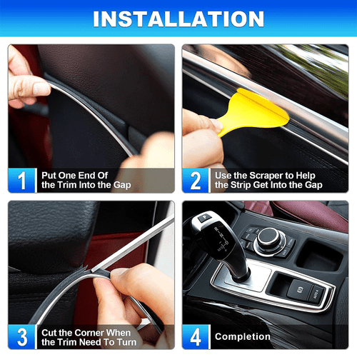 16ft/5M Car Interior Door Gap Edge Line Insert Molding Trim Decor Strip + Tool - Picture 12 of 24