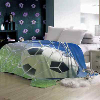 Football Black Good Gradient 3D Warm Plush Fleece Blanket Picnic