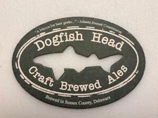 Dogfish Head Craft Brewed Ales Oval Coaster Double Sided Shark Cutout Delaware