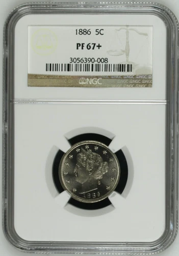 1886 NGC PR67+ $5,500 NGC Price Guide KEY DATE Liberty Nickel "V" 5c