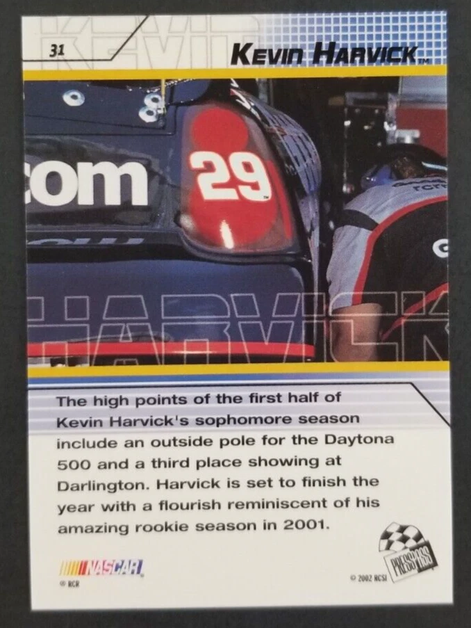 Kevin Harvick 2002 Press Pass Stealth NASCAR Racing Card #31 (NM) - Image 2 of 2