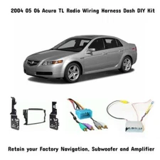 2004 05 06 Acura TL Aftermarket Radio Wiring Dash Kit w/Sub Amp & Nav Retention 
