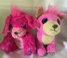 Scruff A Luvs Cutie Cuts  ~ Pink Dog 8" + Pink Cat 8” Plush Moose Lot of 2