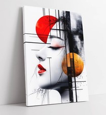 BEAUTIFUL ASIAN WOMAN ASTRACT CONTEMPORARY FRAMED CANVAS WALL ART PICTURE PRINT