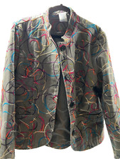 Blair Women's size 16 Casual Blazer Button Down Top  Gray multi color jacket