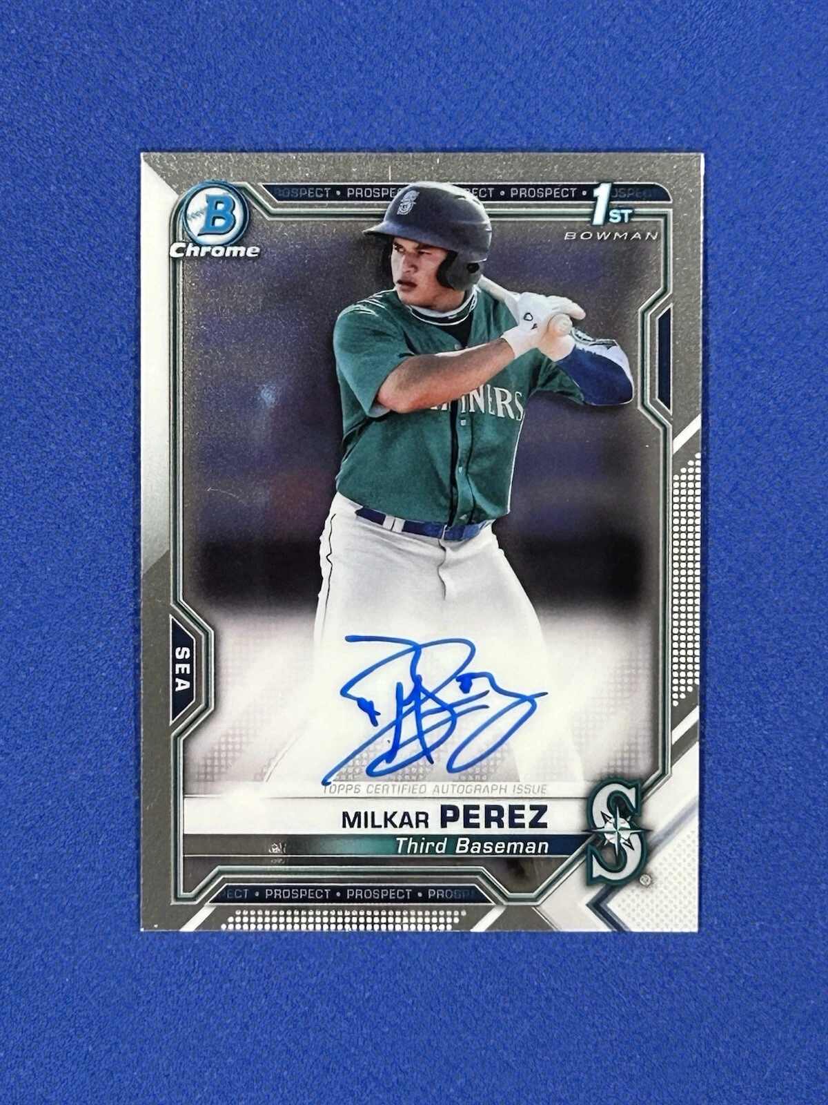 2021 Bowman Chrome Milkar Perez Auto 1st Autograph Rookie RC #CPA-MP Mariners