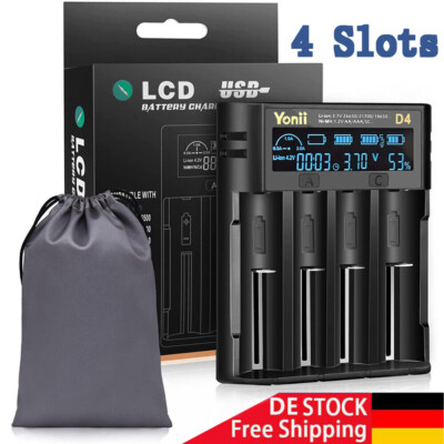 Akku Ladegerät für Lithium Nimh Batterie Batterieladegerät USB Charger Universal