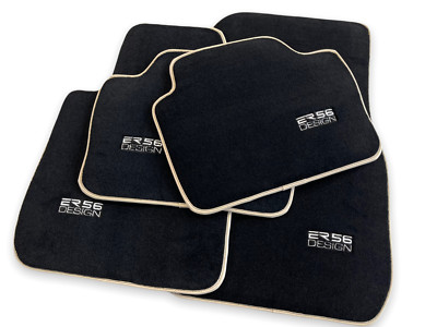 Floor Mats For BMW X6 M Series F86 Black Beige Rounds ER56 Design Premium Brand