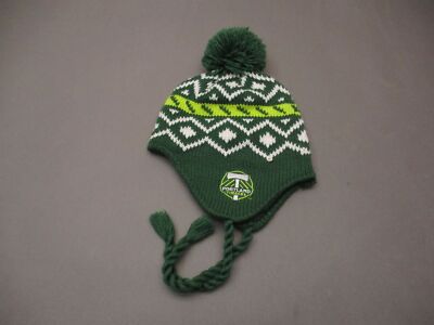Adidas One Size Boys Green Knitted Portland Timbers Earflap Hat 2A