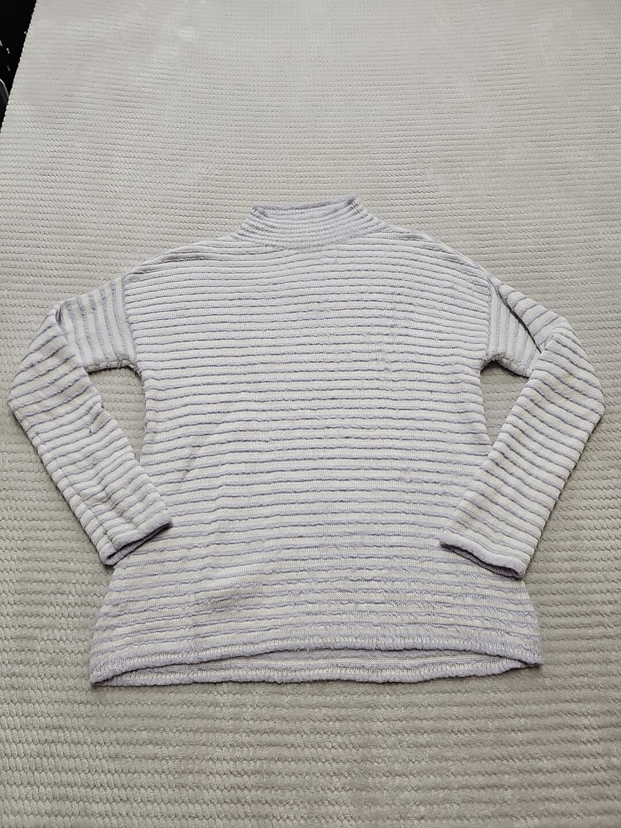 Chicos Zenergy Sweater Womens 1 US Medium Purple & White