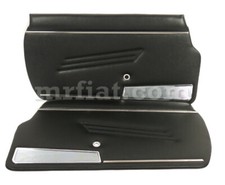 Fiat 124 Spider Black Door Panels Set Premium Quality 1966-78 New