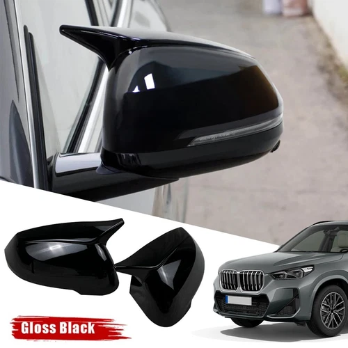 For BMW X1 U11 U12 2023 2024 Black Car Side Rear View Door Mirror Cap Cover Trim