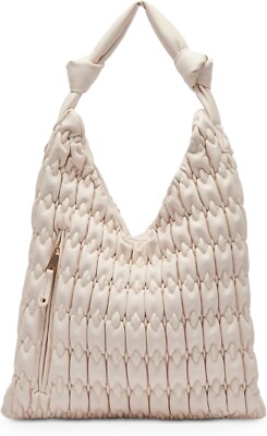 Dolce Vita Angie Quilted Hobo Shoulder Bag Purse Ivory w/ Dust Bag Summer New!