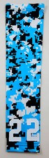Jersey Number Kids Adult Arm Sleeve CAMO LIGHT BLUE BLACK Football Baseball