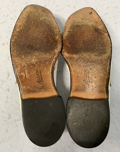 1970s Allen Edmonds Shoes Men’s 8.5 D Ostendo White Monks Strap Miami Leather - Imagen 14 de 20