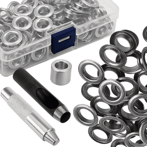 ÖSen Set Mit Lochzange Nietwerkzeug 100 ÖSen 100 Unterlegscheiben 12 Mm-image