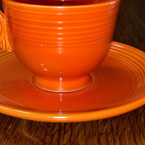 Vintage Fiesta HLOco Original Red Cup & Saucer c. 1938-1959 - Picture 3 of 10
