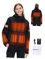 Women  s Heated Jacket with 12V Battery Pack - 5 Heat Zones Small Black