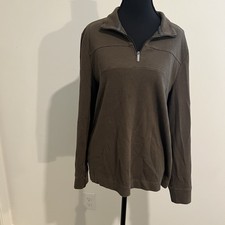 Perry Ellis Men's Brown Quarter Zip Sweater Size Medium