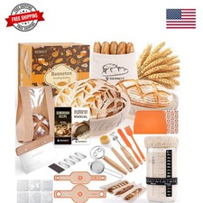 Sourdough Starter Kit with Banneton Bread Proofing Basket Set, 9" Round 10"...
