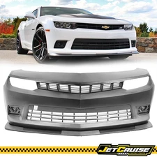 Fits 14-15 Chevy Camaro SS Front Bumper Cover + Front Lip Splitter + Fog Lights