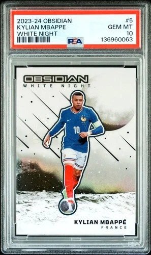 2023-24 Panini Obsidian Kylian Mbappe White Night PSA 10 France Real Madrid #5