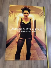 Original Rare VTG James: She's A Star HUGE Promo Poster UK Vintage Rock Band