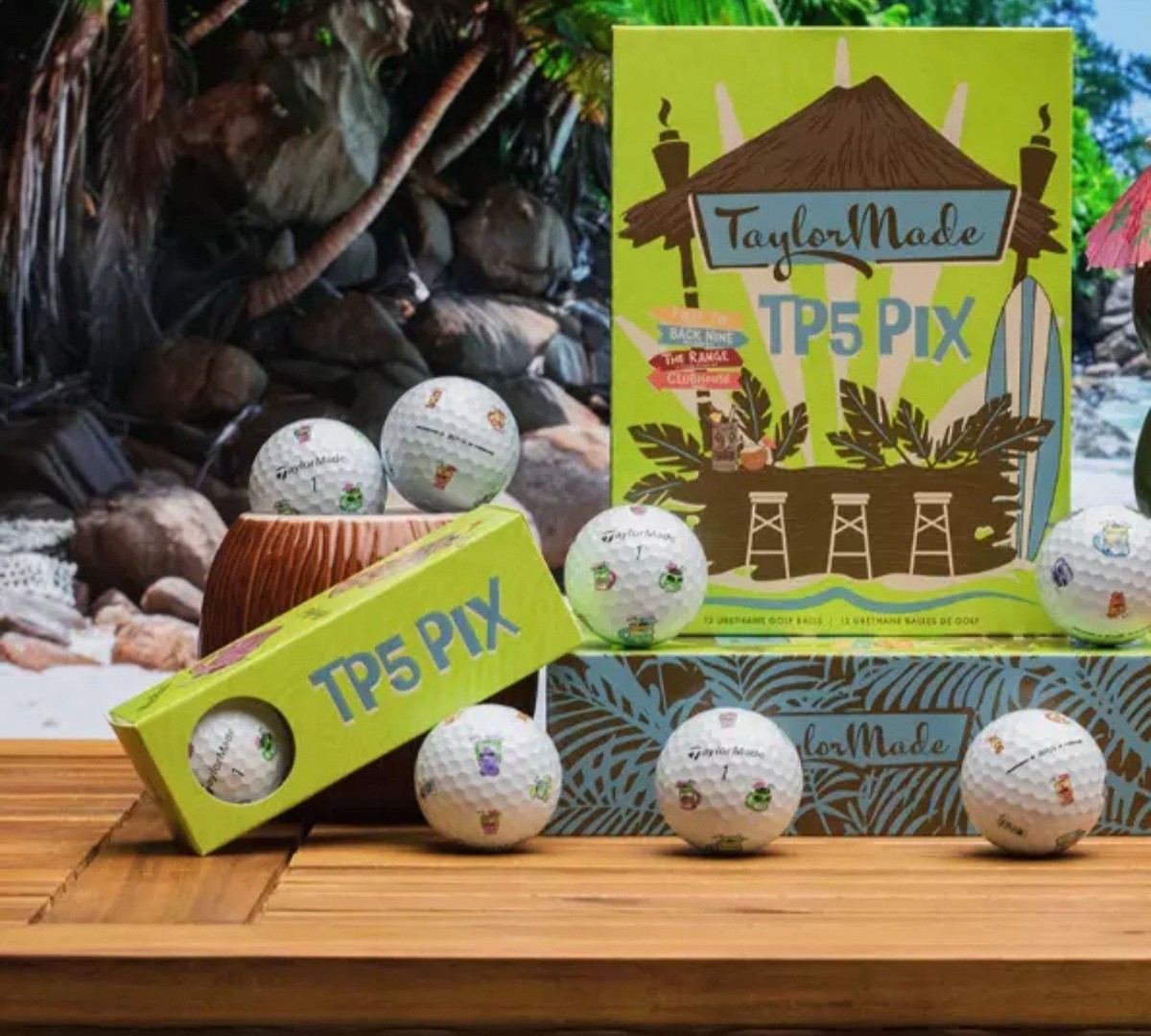 TaylorMade TP5 Pix TIKI Limited Edition Golf Balls 1 Sleeve