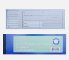 Receipt Book Rent Money Sales Order 50 Sets Carbonless 1 Part Record Keeper