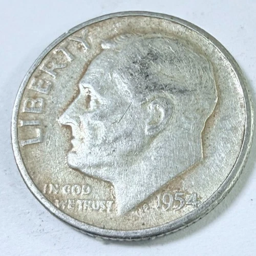 1954 Roosevelt 10c Dime 90% Silver Circulated Coin #7799