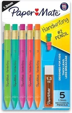 Paper Mate 2017483 Mechanical Pencils for Handwriting, Triangular, 5/PK, AST