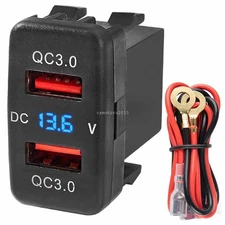 12/24V Car Dual USB Charger Socket For Toyota 4Runner 03-09 Highlander 01-07